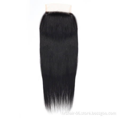 4*4 lace closure 100% human hair free part silky Virgin Cuticle Aligned Brazilian natural color Human Hair wholesale price